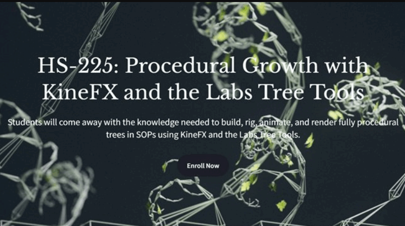 Houdini School – HS-225 Procedural Growth with KineFX and the Labs Tree Tools  (Premium)
