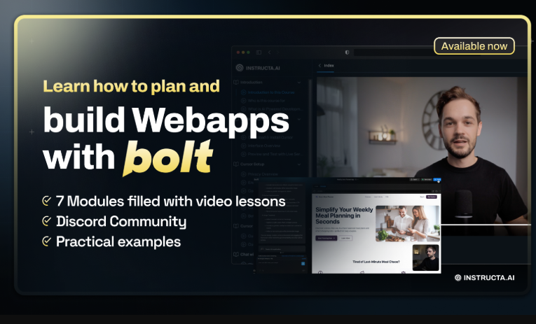 Instructa – Learn to build Web Apps with Bolt.new and AI (Premium)