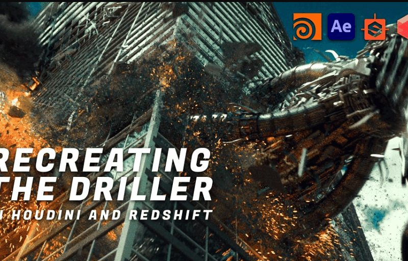 Double Jump Academy – Recreating the Driller Scene in Houdini and Redshift (Premium)