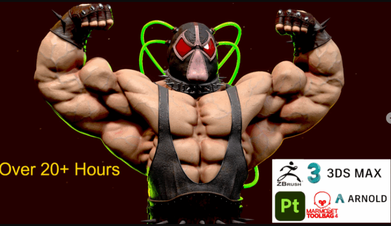 Artstation – Zbrush, 3ds Max, Substance 3d Painter, Bane Bust Creation Course (Premium)