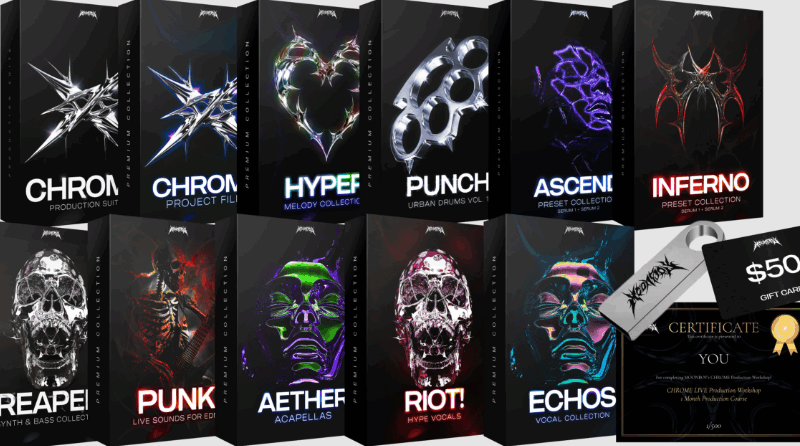 Moonboy Chrome Production Suite WAV MiDi FL Project Files Serum Presets  (Premium)
