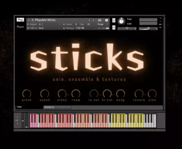 Pssst Instruments Sticks: Solo Ensemble & Textures KONTAKT (Premium)