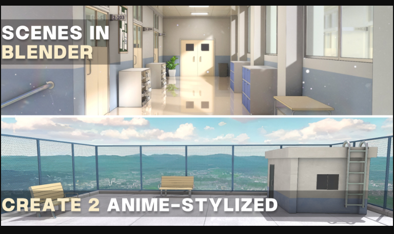 Wingfox – Create Two Anime-Stylized Scenes in Blender (Premium)