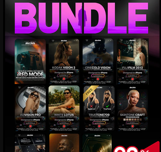 iCine Master Bundle + iRED Mode – LUT pack for iPhone (Premium) (New Year Gift)