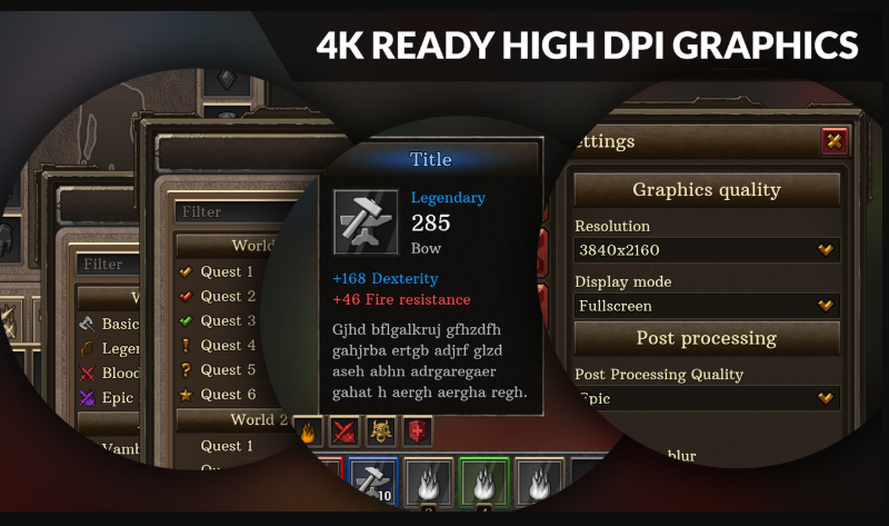 4k Full Fantasy GUI / UI + 400 png + 178 widget blueprints (4.20 – 4.27 and 5.0 – 5.7) (Premium)