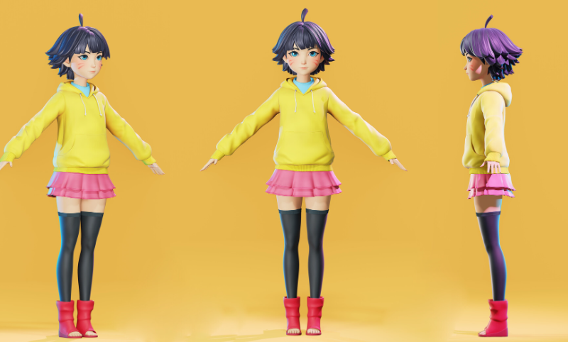 Artstation – Himawari – Naruto character fan-art modeling – Flycat (Premium)