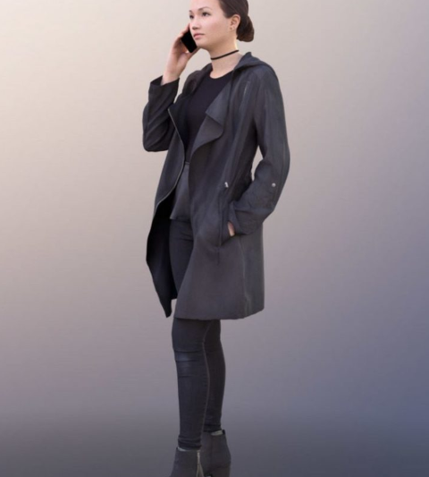 Asian girl woman casual phone 3D Model  (Premium)