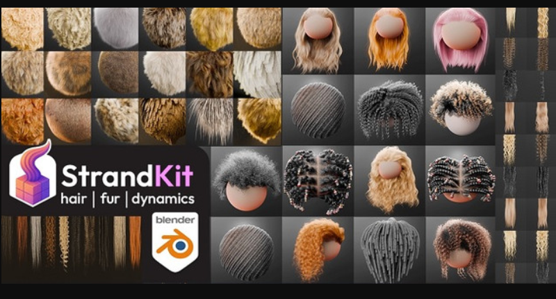 Blender – Strandkit The Hair, Fur & Dynamics Library (Premium)