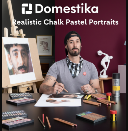 Domestika – Realistic Chalk Pastel Portraits (Premium)