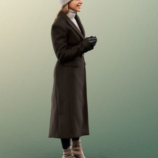 Standing Elegant Woman Winter Outfit low-poly 3d Model (Premium)