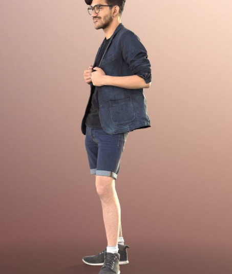 Teenager Hipster Boy Standing low-poly 3d model (Premium)