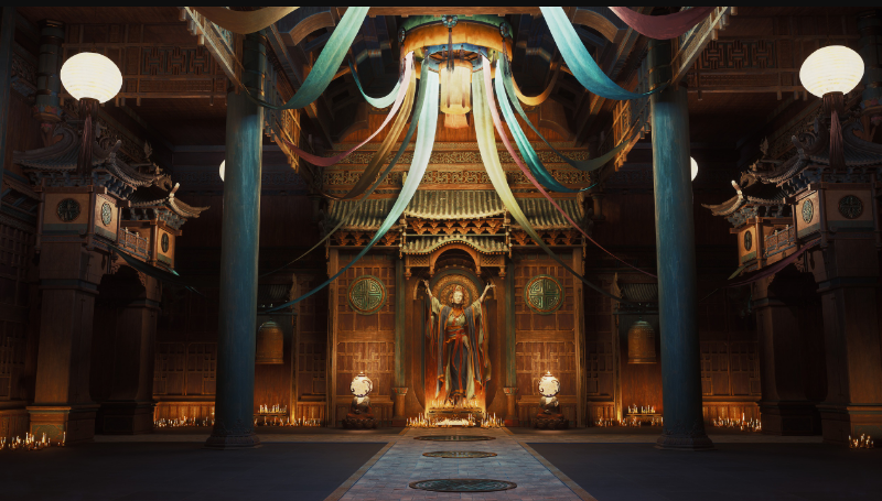 The Sacred Threshold – Asian Temple Interior Environment Kit (5.1) (Premium)