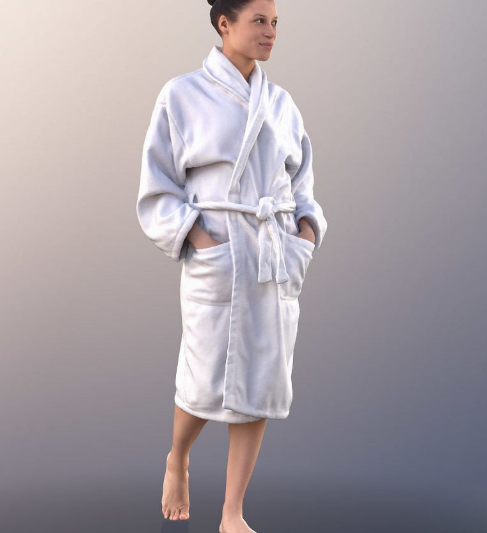 Woman With Bathrobe Walking 3D model (Premium)