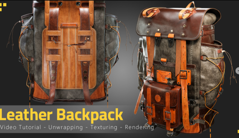 Artstation – Leather Backpack – Tutorial Unwrapping/Texturing/Rendering Process (Premium)