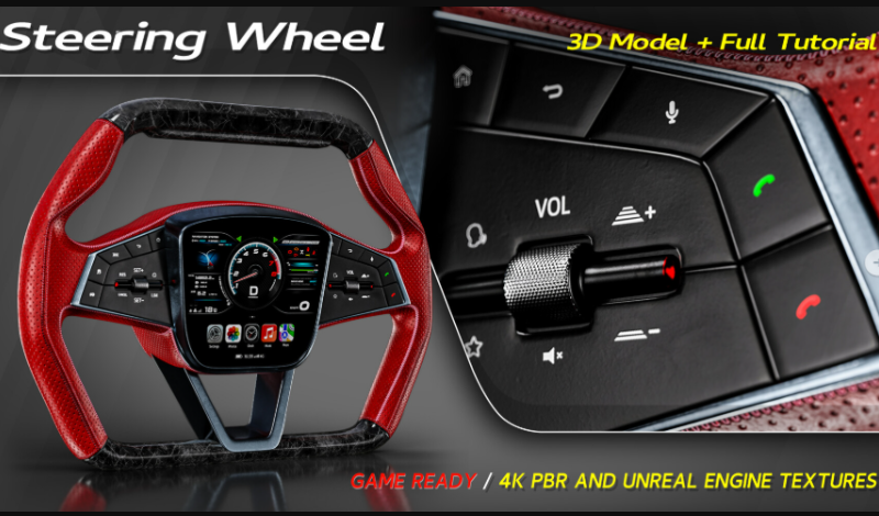 Artstation – Steering Wheel 3D Model + Full Tutorial (Premium)