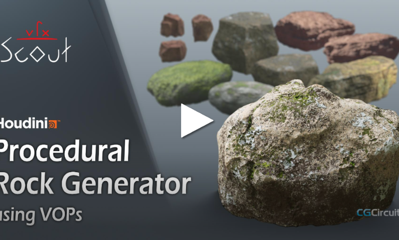CGCircuit – Procedural Rocks in Houdini using VOPs (Premium)