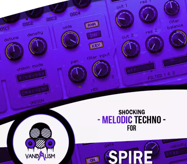Vandalism Shocking Melodic Techno For Spire Spire Presets MiDi (Premium)